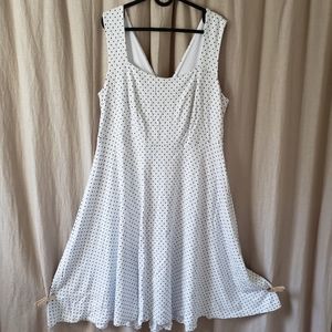 Torrid white and black dot sleeveless retro dress